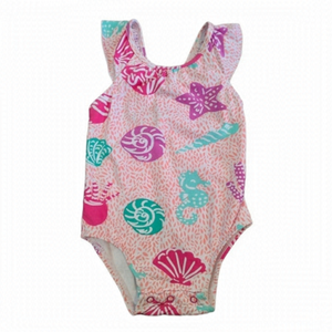 Hatley Ruffle Under the Sea Swimsuit Size 3-6 Months